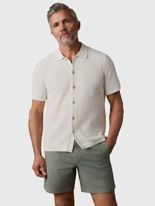 Faherty Brand Men's Short Sleeve Sunwashed Sweater Shirt