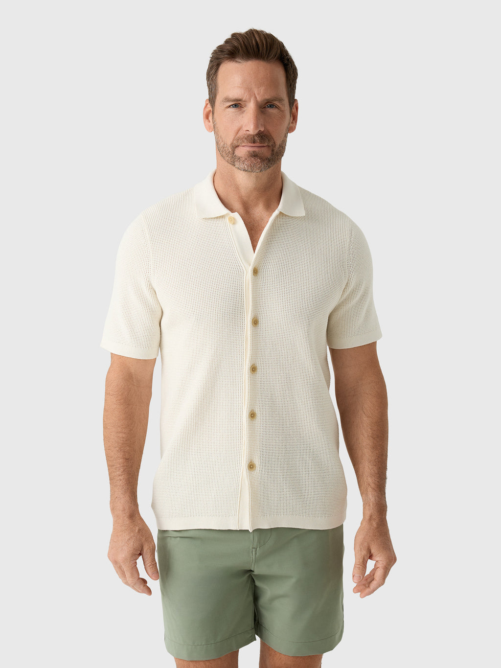 Faherty Brand Men's Short Sleeve Sunwashed Sweater Shirt - Saint Bernard