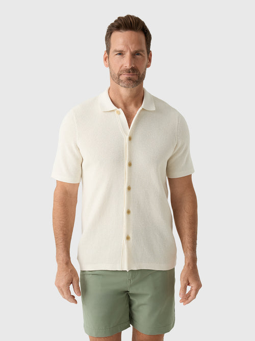 Faherty Brand Men's Short Sleeve Sunwashed Sweater Shirt