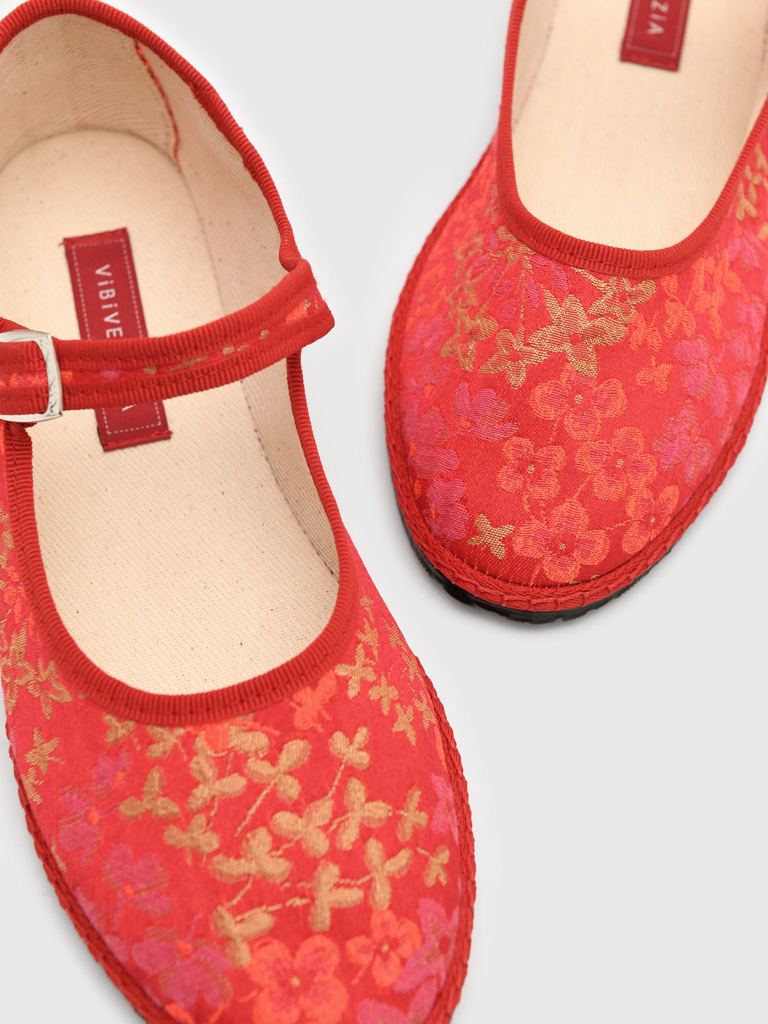 Vibi Venezia Women's Mary Jane Jacquard Flat - Saint Bernard