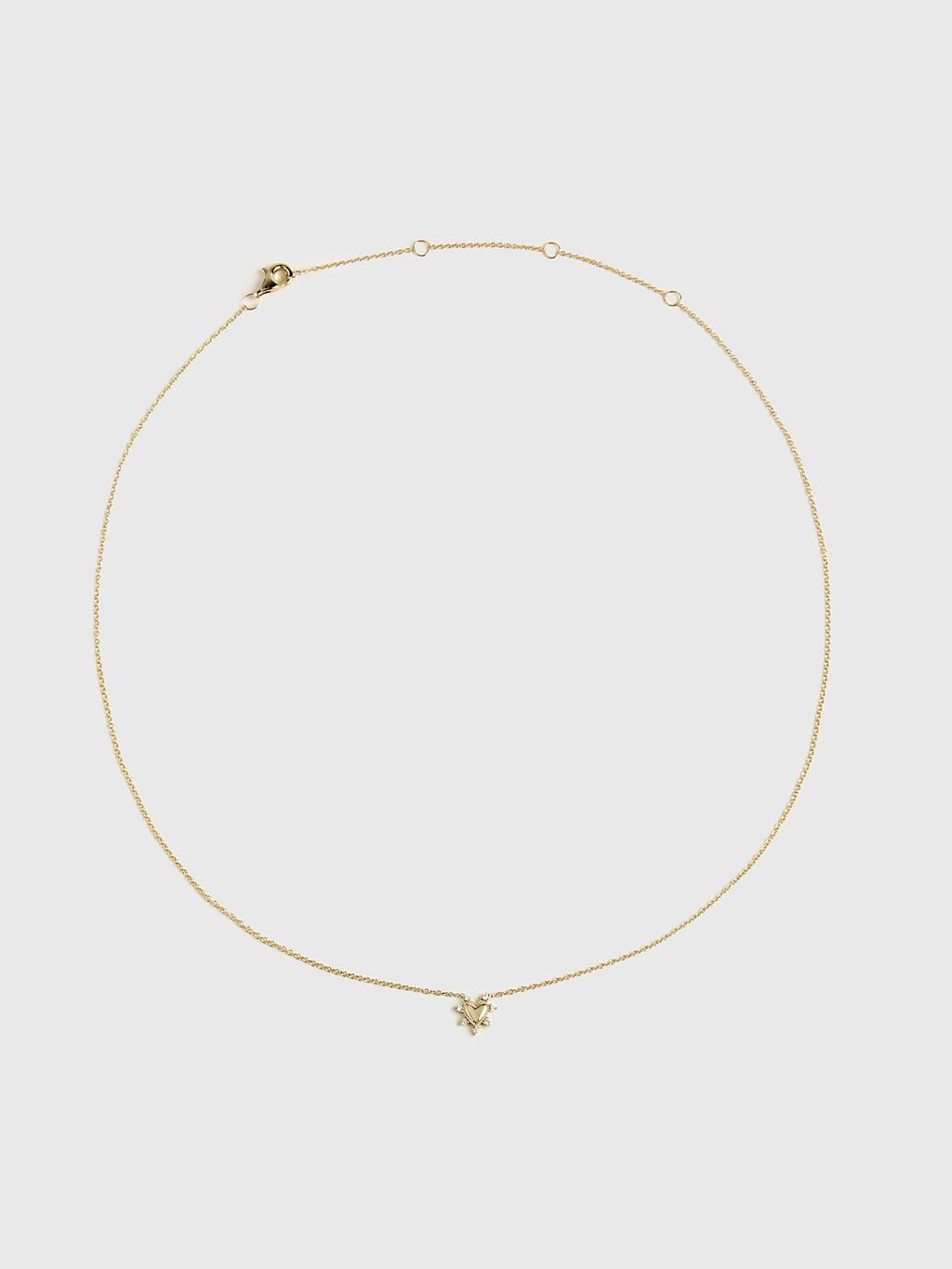 Mini Diamond Studded Heart NecklacexGOLD-alt1