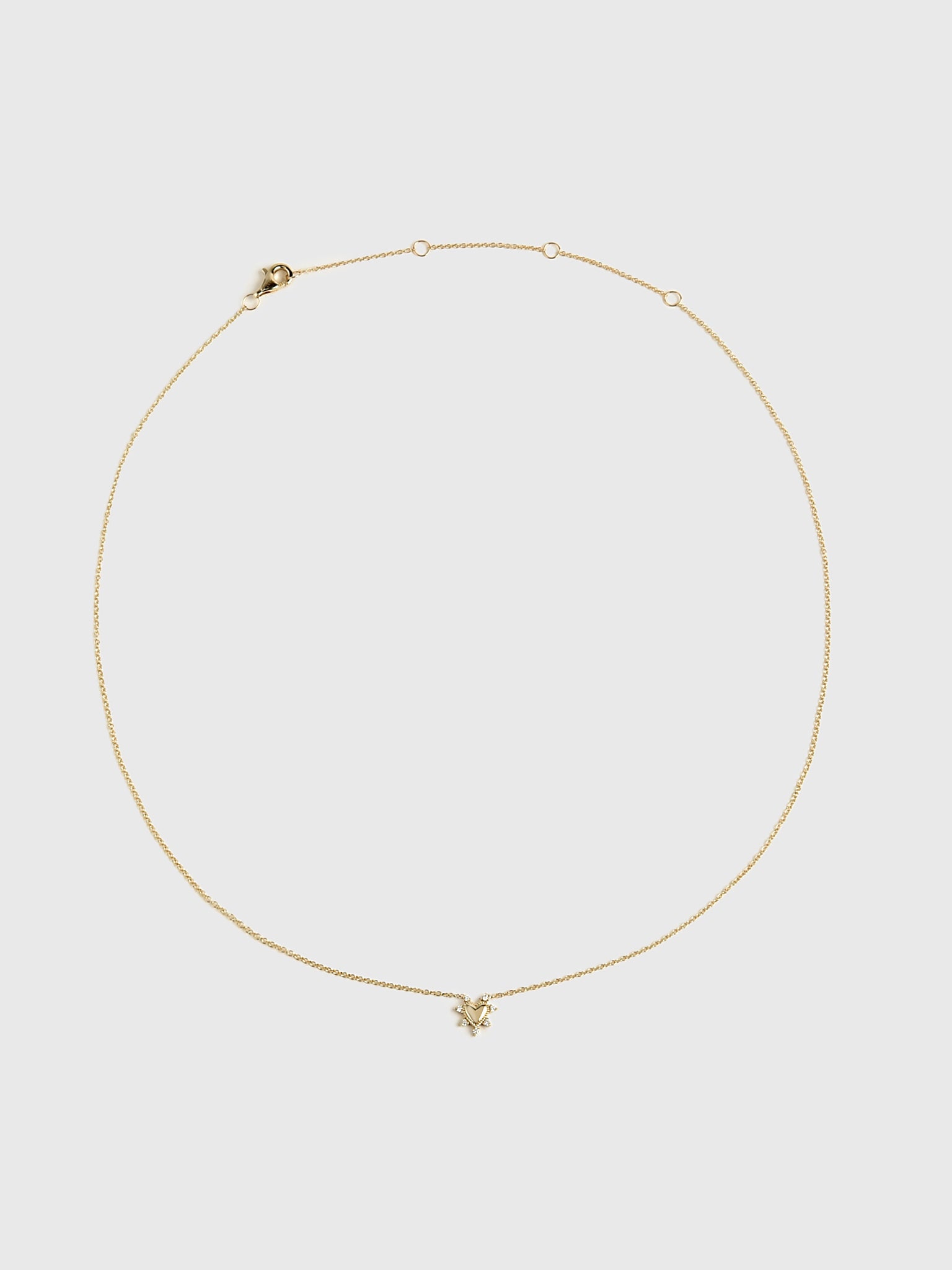 Mini Diamond Studded Heart NecklacexGOLD-alt1