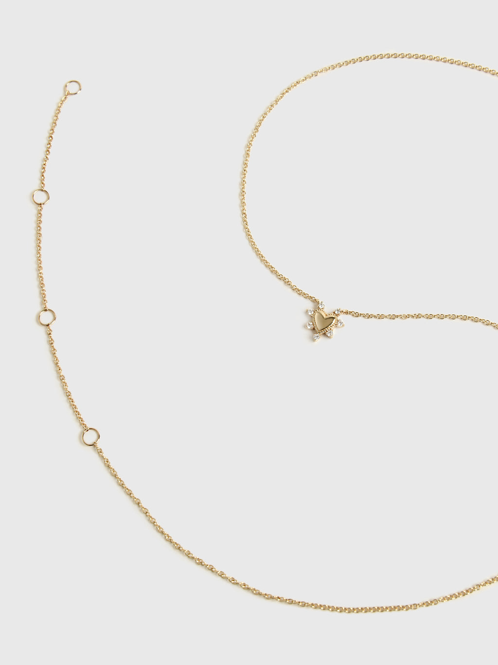 Mini Diamond Studded Heart NecklacexGOLD-alt2
