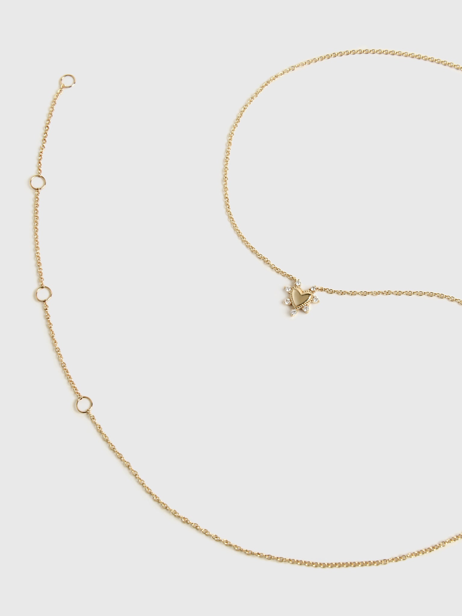 Mini Diamond Studded Heart NecklacexGOLD-alt2