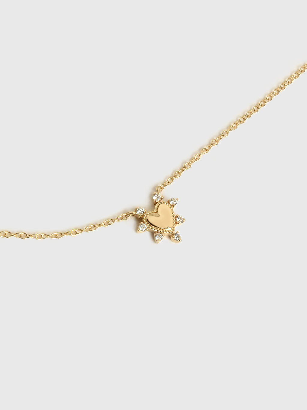 S. Bell Mini Diamond Studded Heart Necklace - Saint Bernard