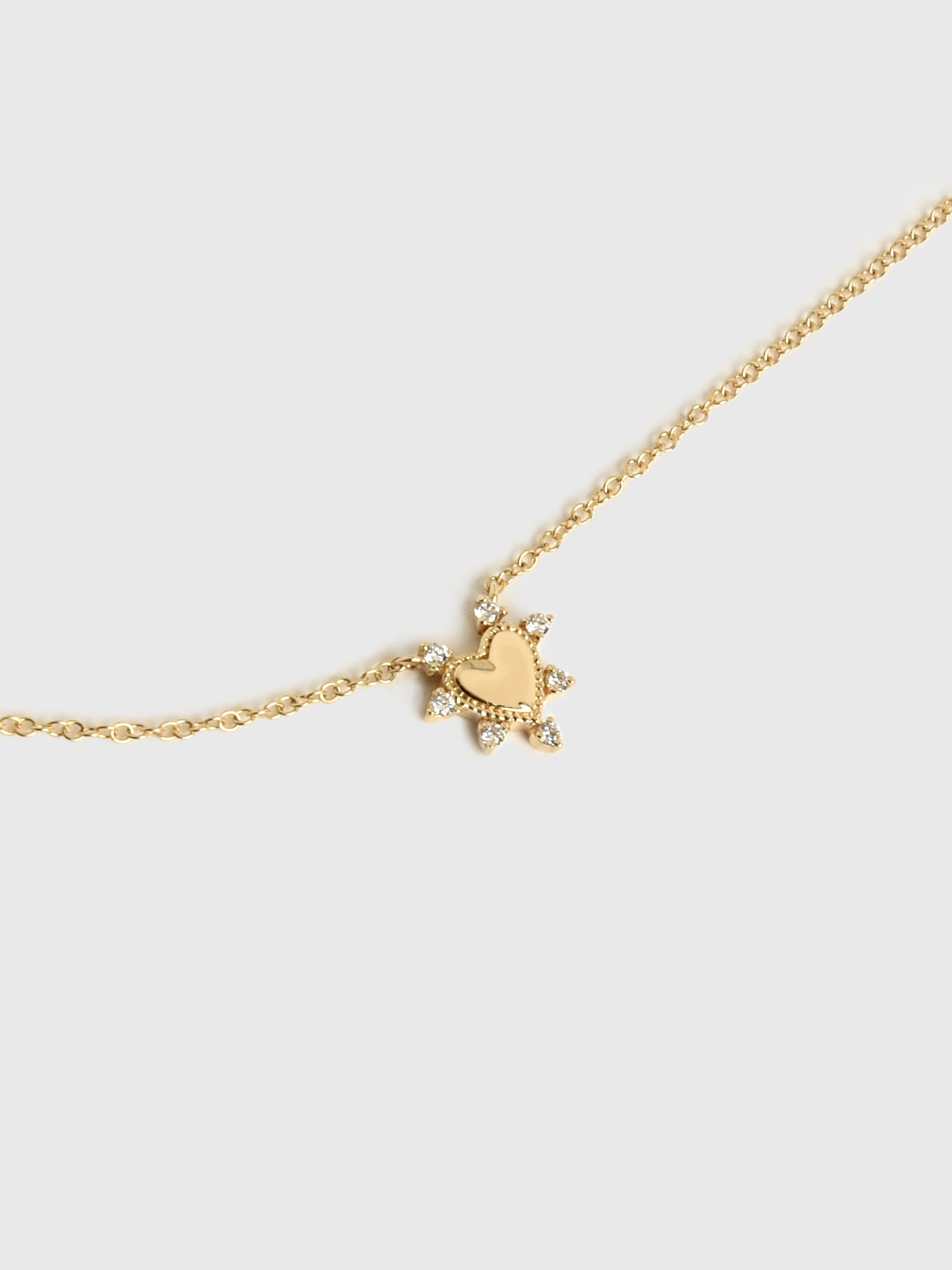 S. Bell Mini Diamond Studded Heart Necklace - Saint Bernard