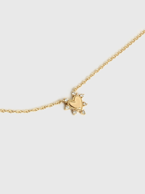 S. Bell Mini Diamond Studded Heart Necklace