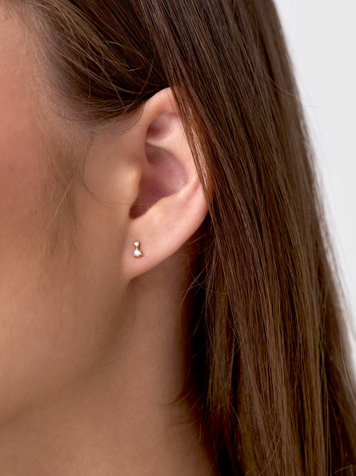 S. Bell Mini Double Diamond Solitaire Stud Earrings