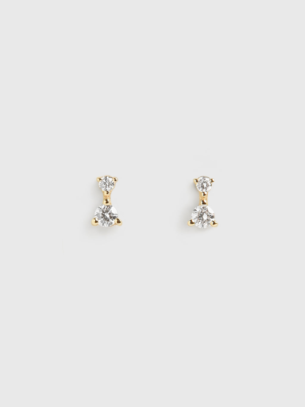 S. Bell Mini Double Diamond Solitaire Stud Earrings - Saint Bernard