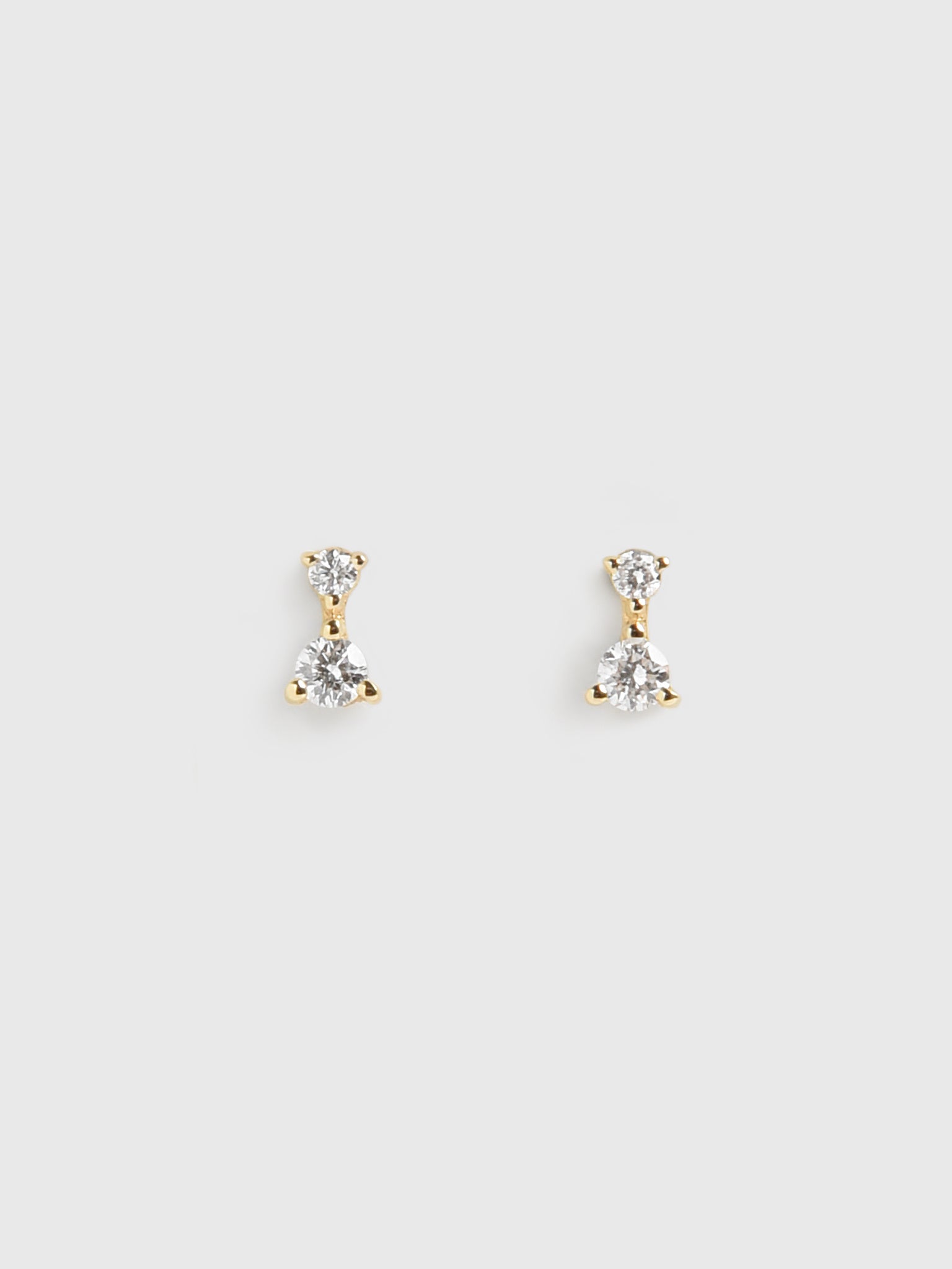 S. Bell Mini Double Diamond Solitaire Stud Earrings - Saint Bernard