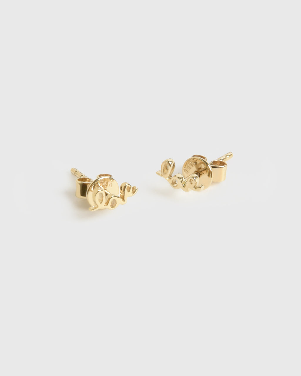 S. Bell Mini Cursive Love Stud Earrings - Saint Bernard