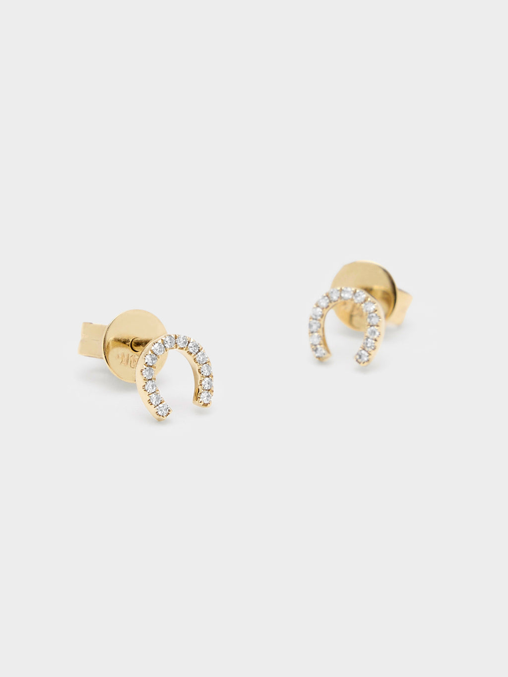 Francie B. Mini Horseshoe Diamond Stud Earrings - Saint Bernard