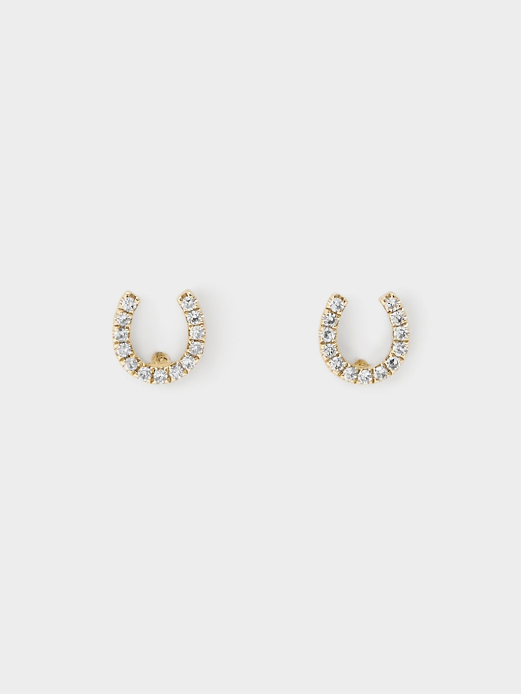 Francie B. Mini Horseshoe Diamond Stud Earrings - Saint Bernard