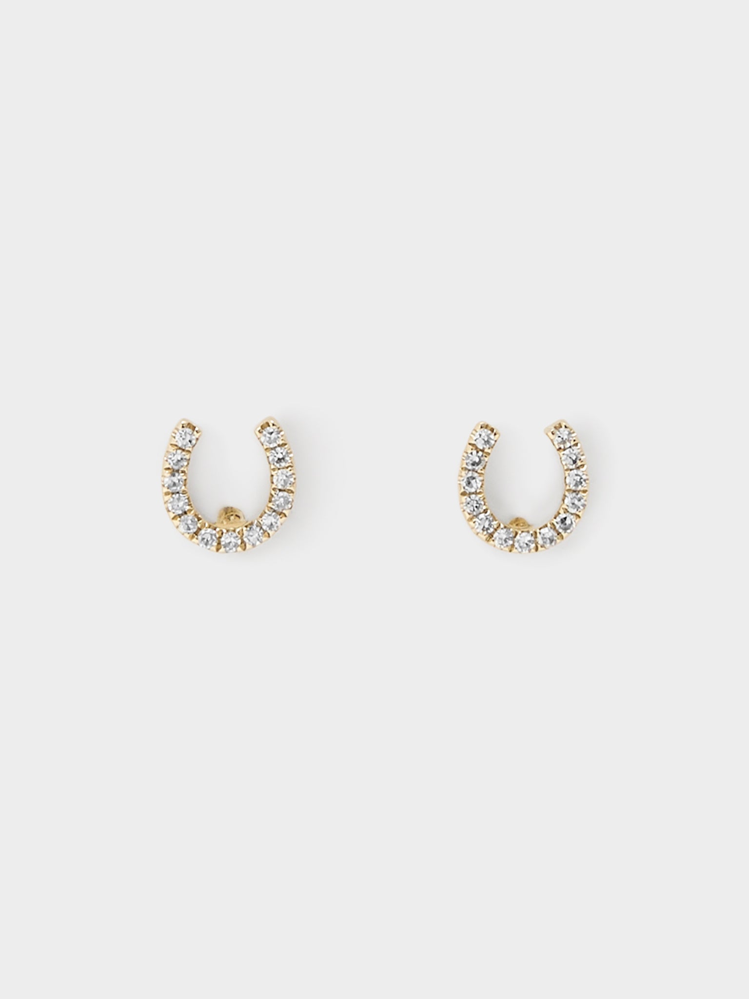 Francie B. Mini Horseshoe Diamond Stud Earrings - Saint Bernard