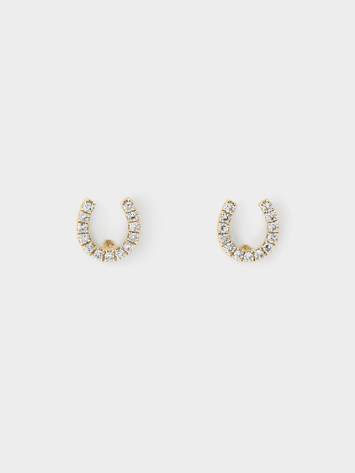Francie B. Mini Horseshoe Diamond Stud Earrings