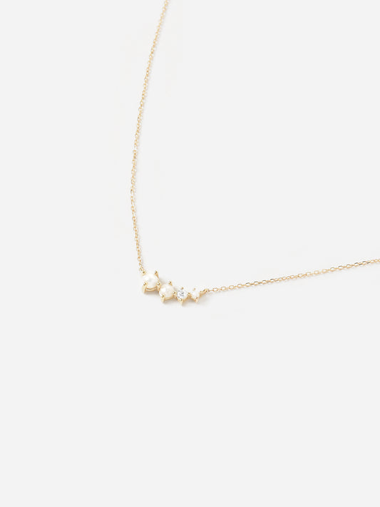 Adina Reyter Women's Graduated Pearl Diamond Curve Necklace