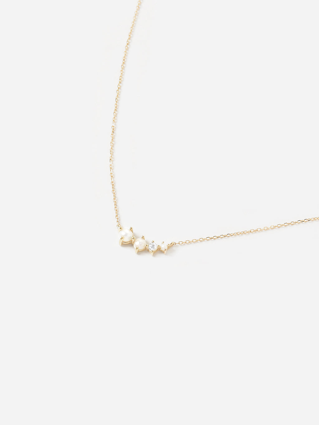 Adina Reyter Women's Graduated Pearl Diamond Curve Necklace - Saint Bernard