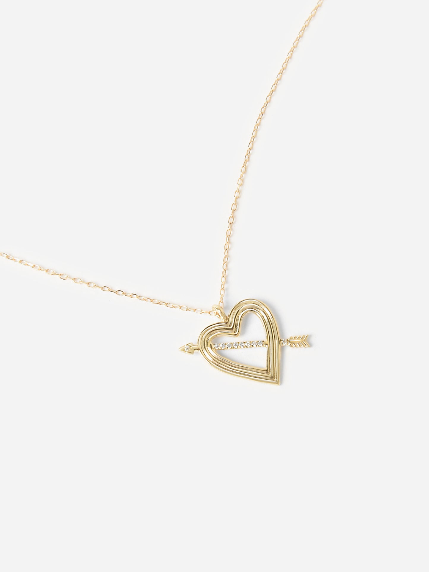 Adina Reyter Pavé Open Heart Arrow Necklace - Saint Bernard