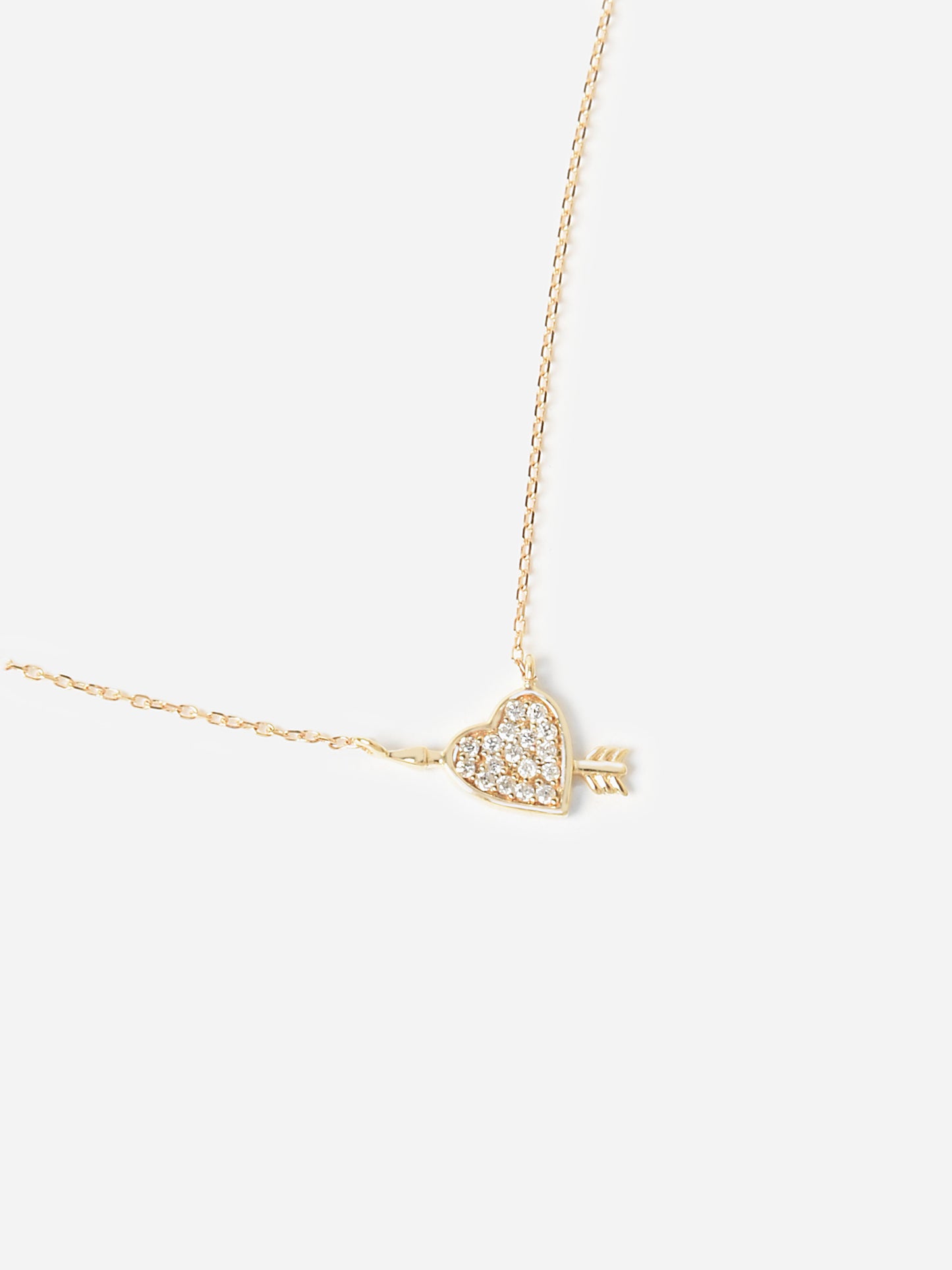 Adina Reyter Women's Tiny Pavé Heart Arrow Necklace