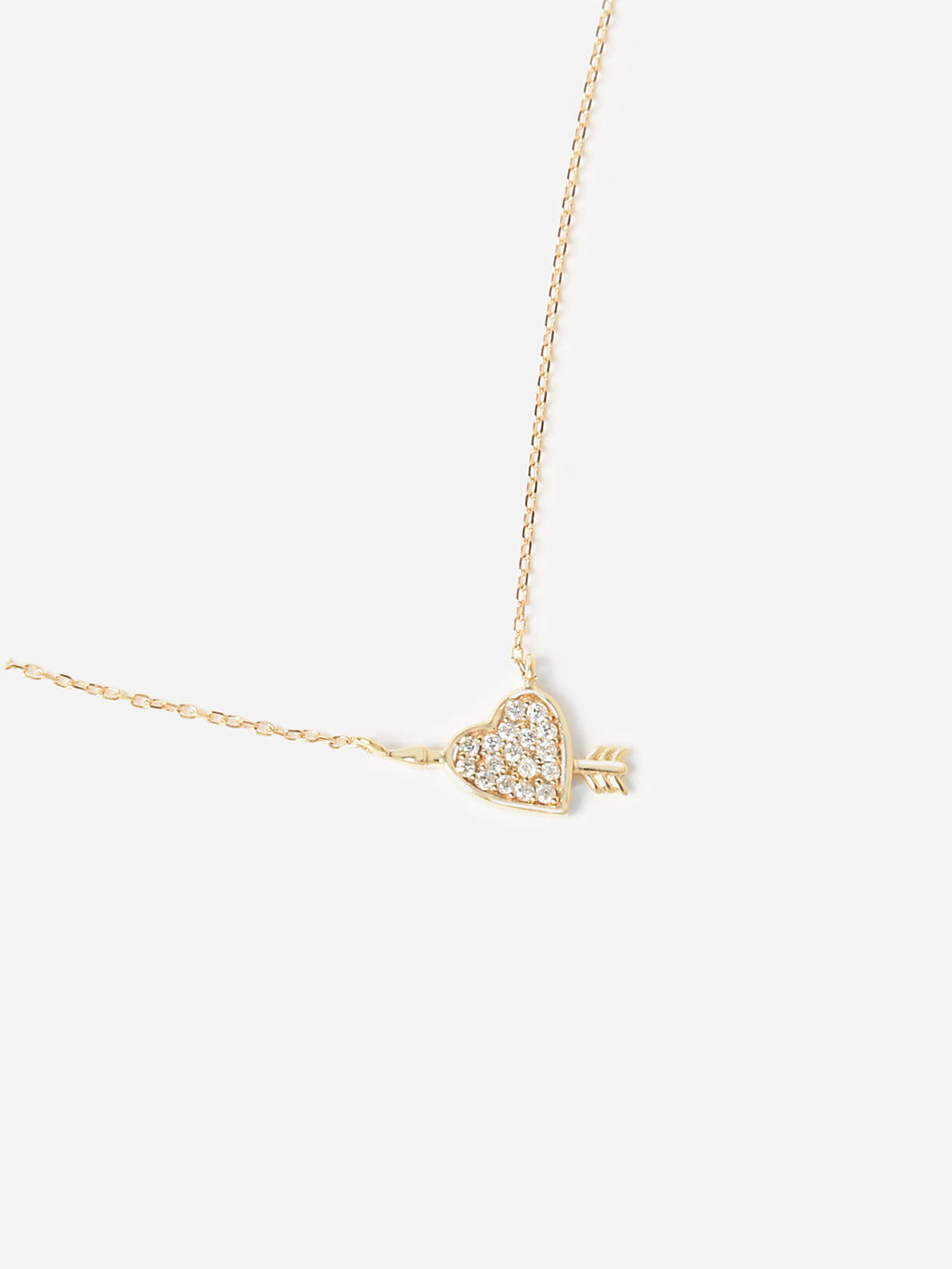 Adina Reyter Women's Tiny Pavé Heart Arrow Necklace - Saint Bernard