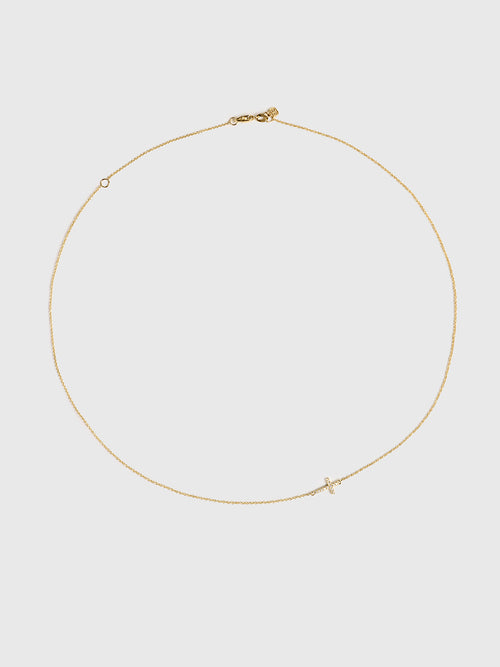 Sydney Evan Pavé Diamond Small Sideways Cross Necklace