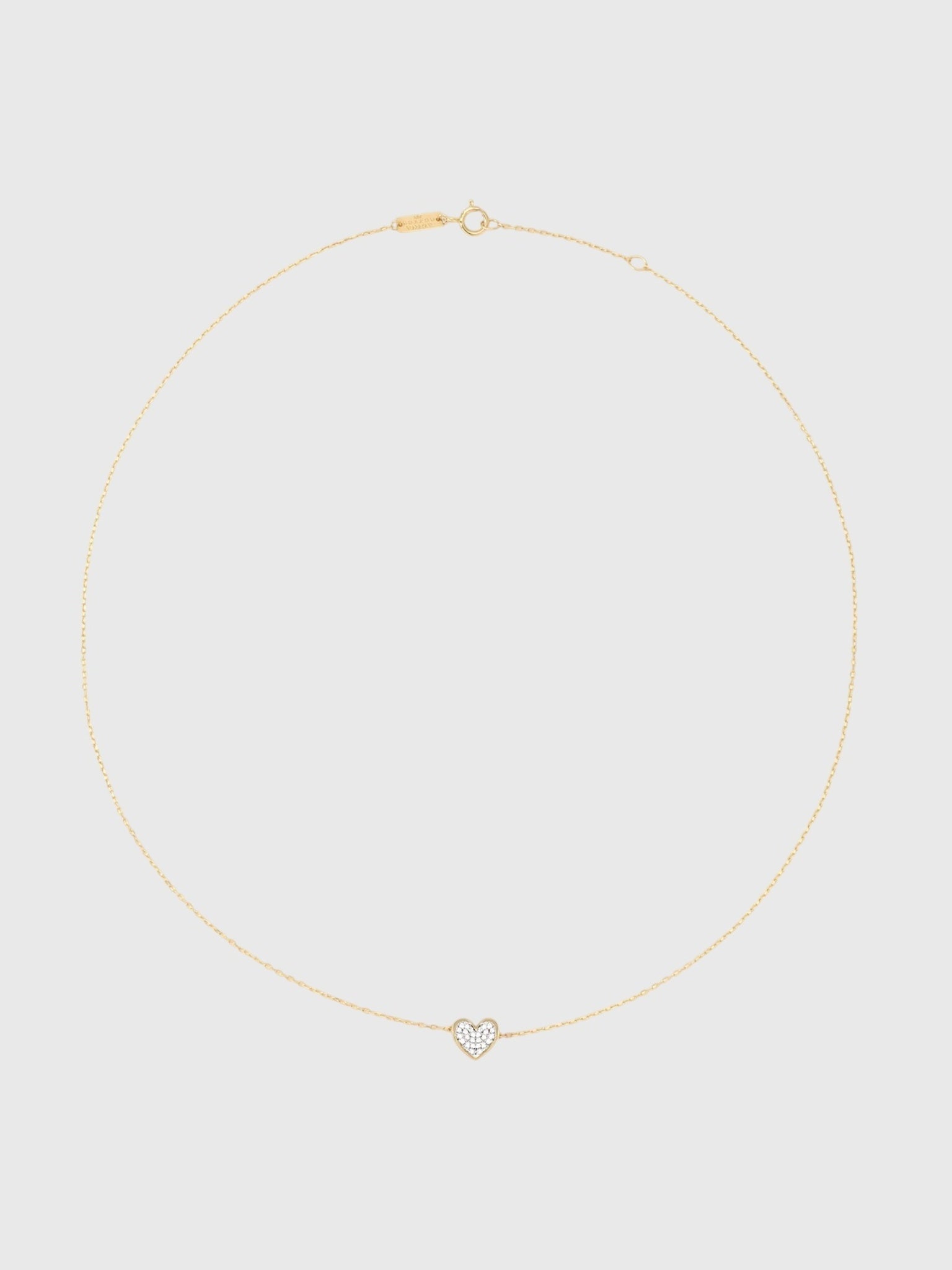 Adina Reyter Tiny Pavé Folded Heart Necklace