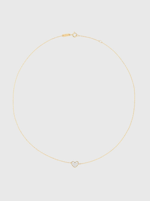Adina Reyter Tiny Pavé Folded Heart Necklace