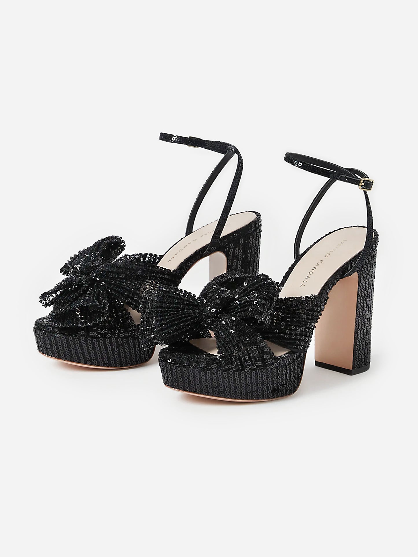 Loeffler Randall Women's Natalia Sequin Bow Platform Sandal - Saint Bernard