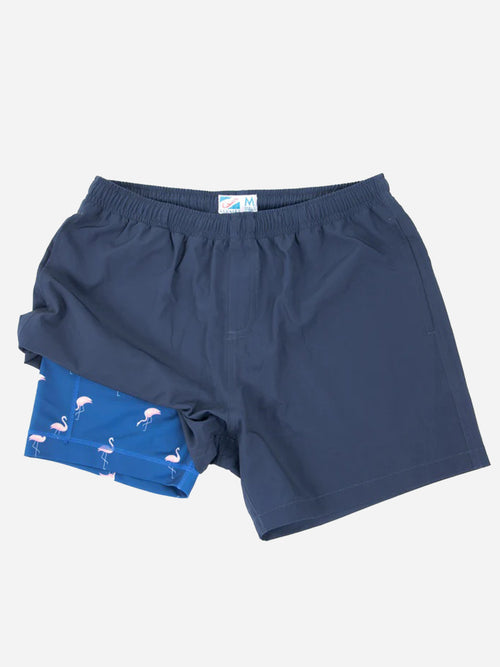 Bermies Men's Navy + Miami Swim Trunk