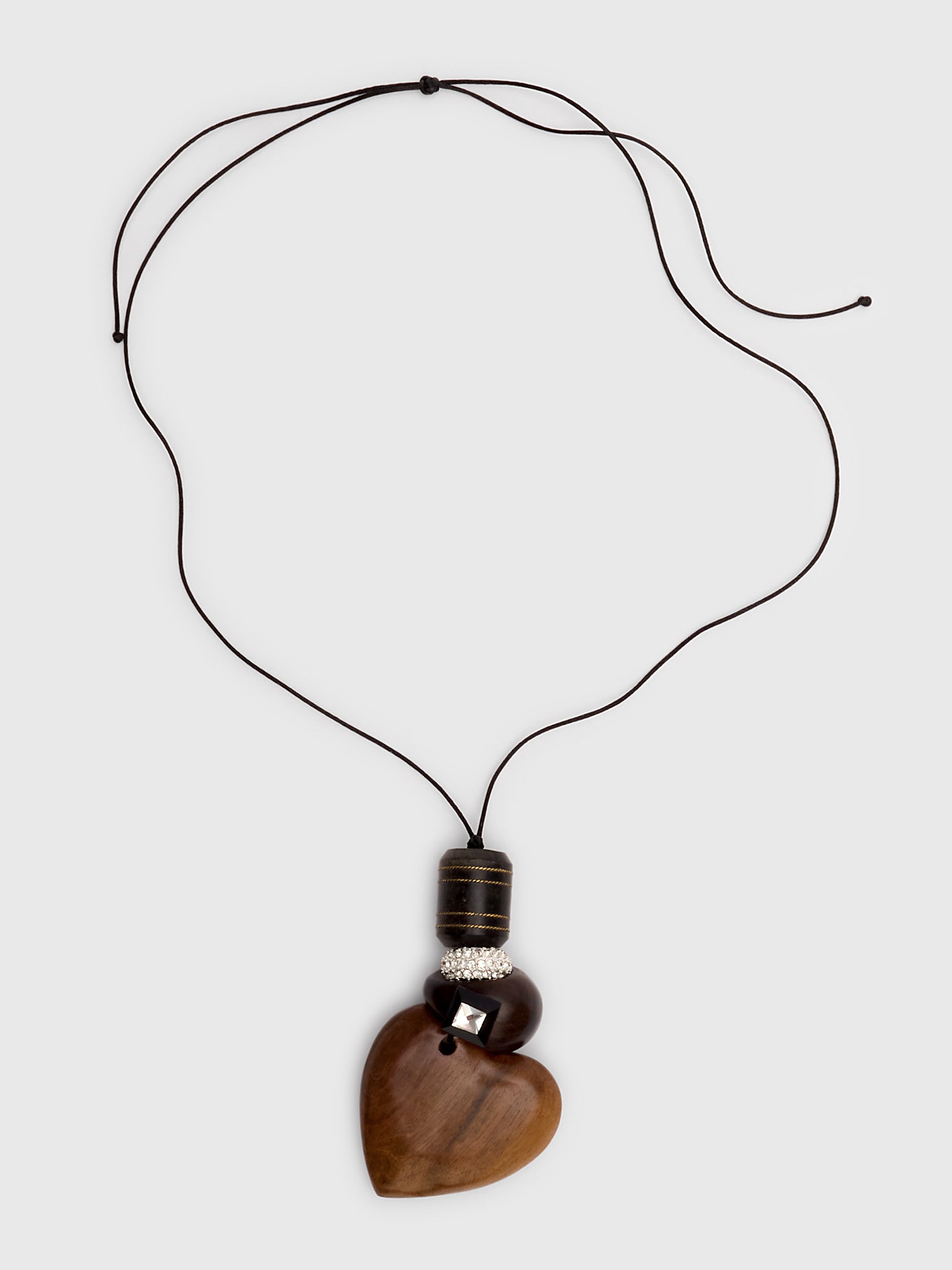 Timeless Pearly Wooden Heart Necklace - Saint Bernard
