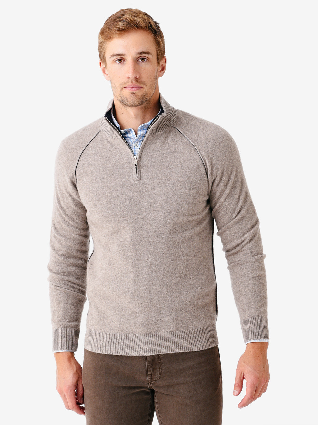 Naadam Cashmere Men's Quarter-Zip Sweater - Saint Bernard