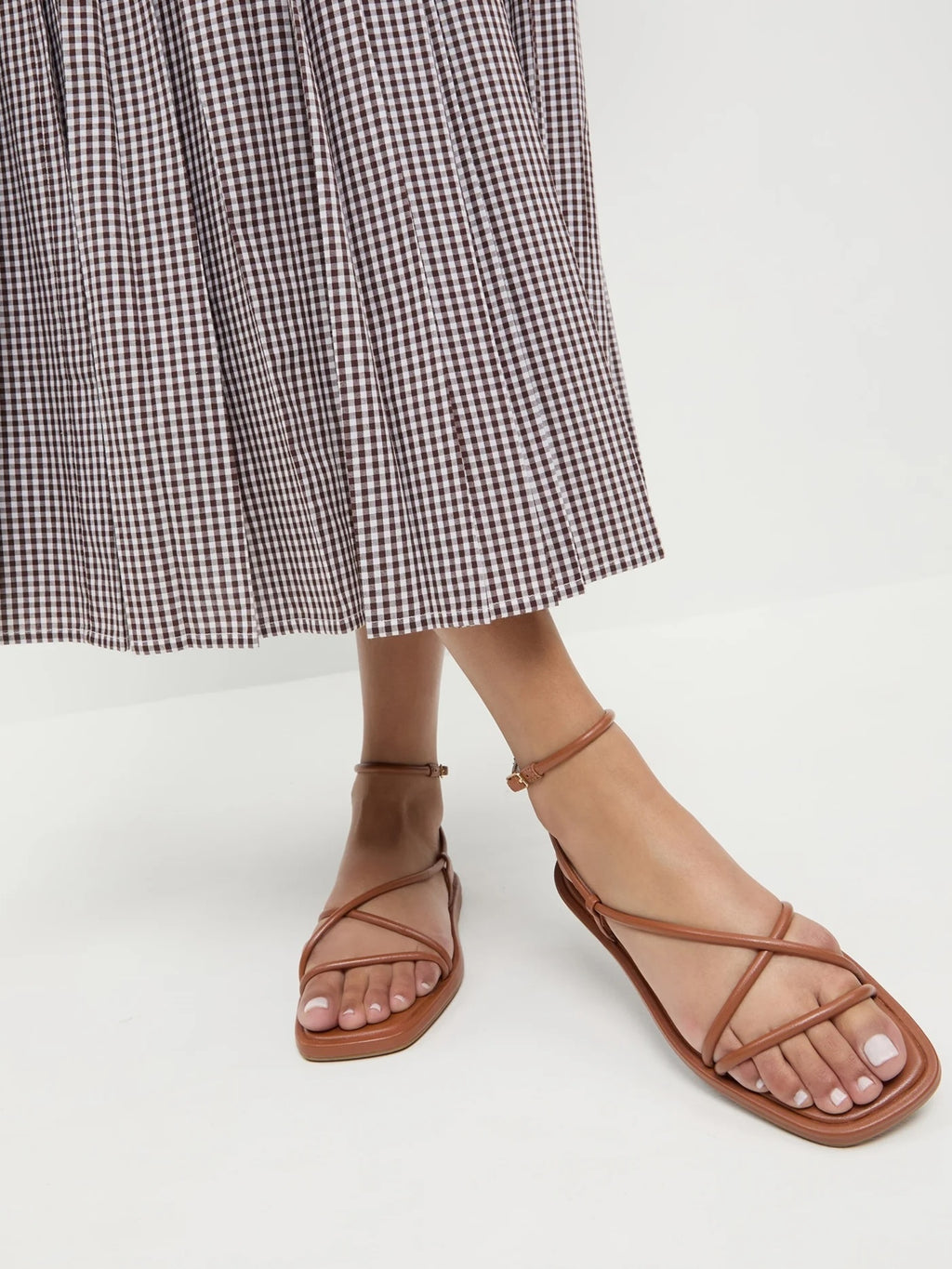 Loeffler Randall Women's Noor Leather Flat Sandal - Saint Bernard