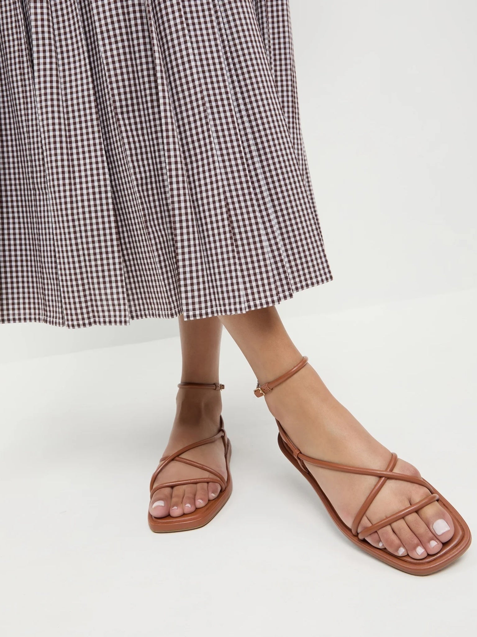 Loeffler Randall Women's Noor Leather Flat Sandal - Saint Bernard