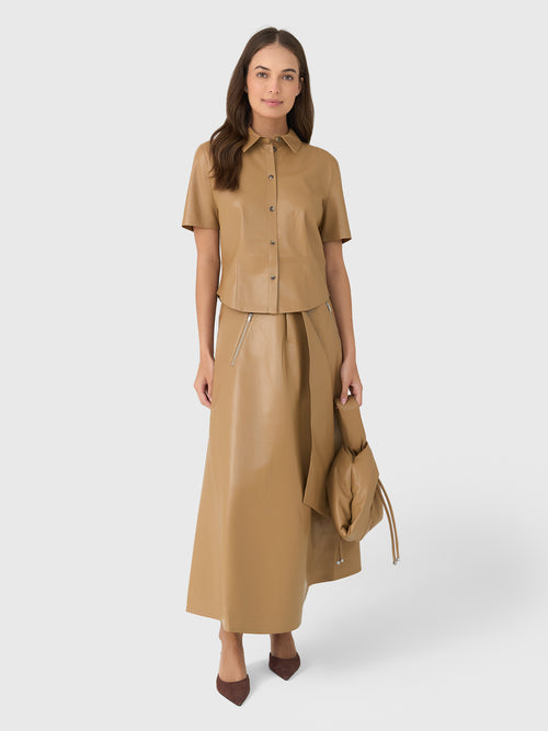 Nanushka Women's Clare Alt-Leather Shirt