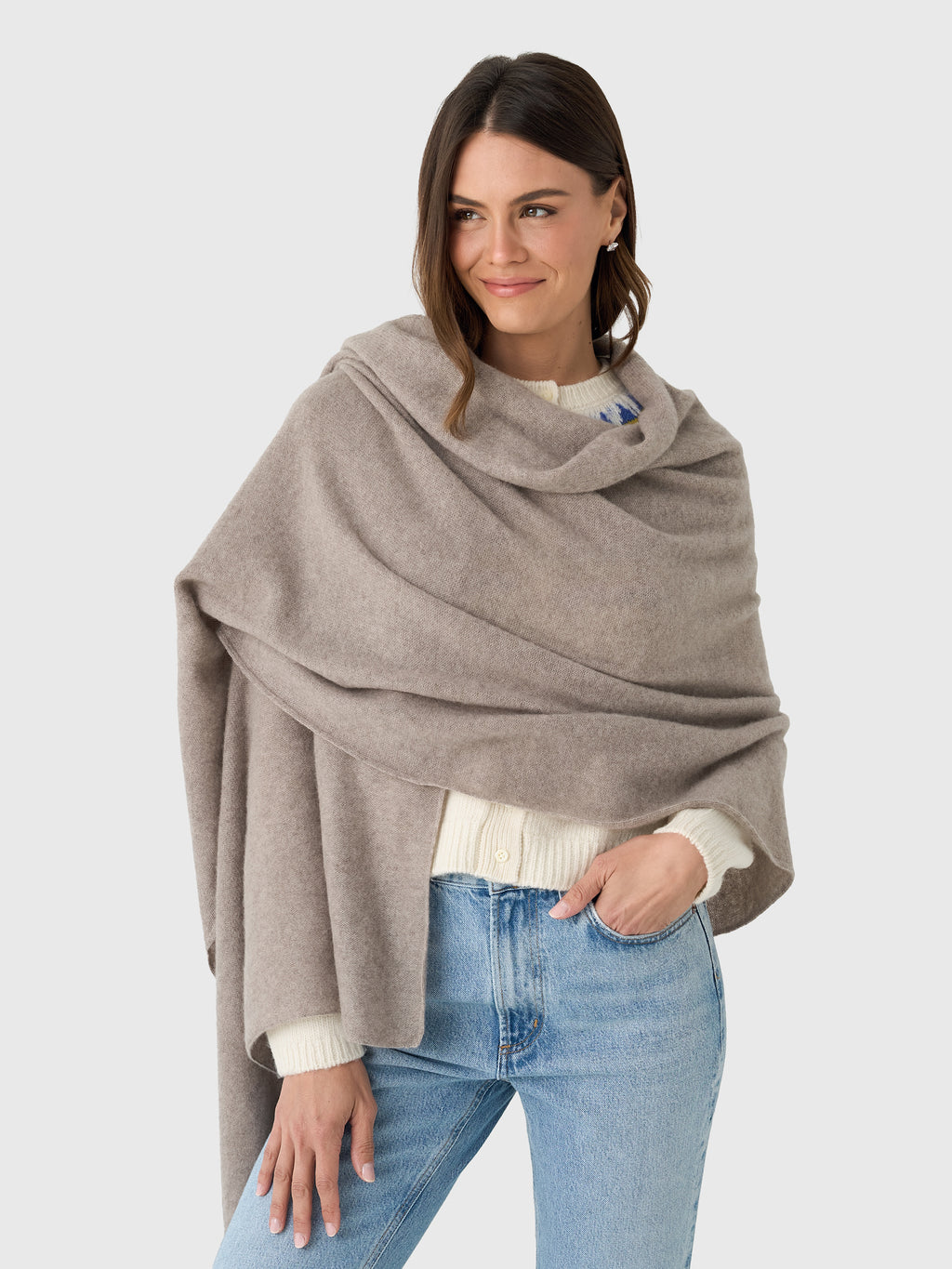 Naadam Cashmere Women's Knit Throw - Saint Bernard