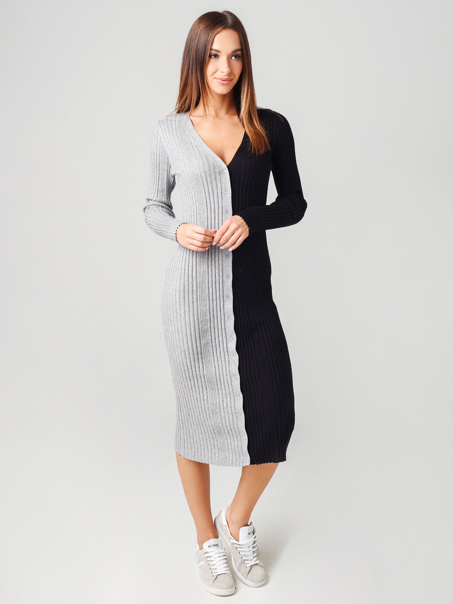 525 Women's Contrast Button Up Maxi Dress - Saint Bernard