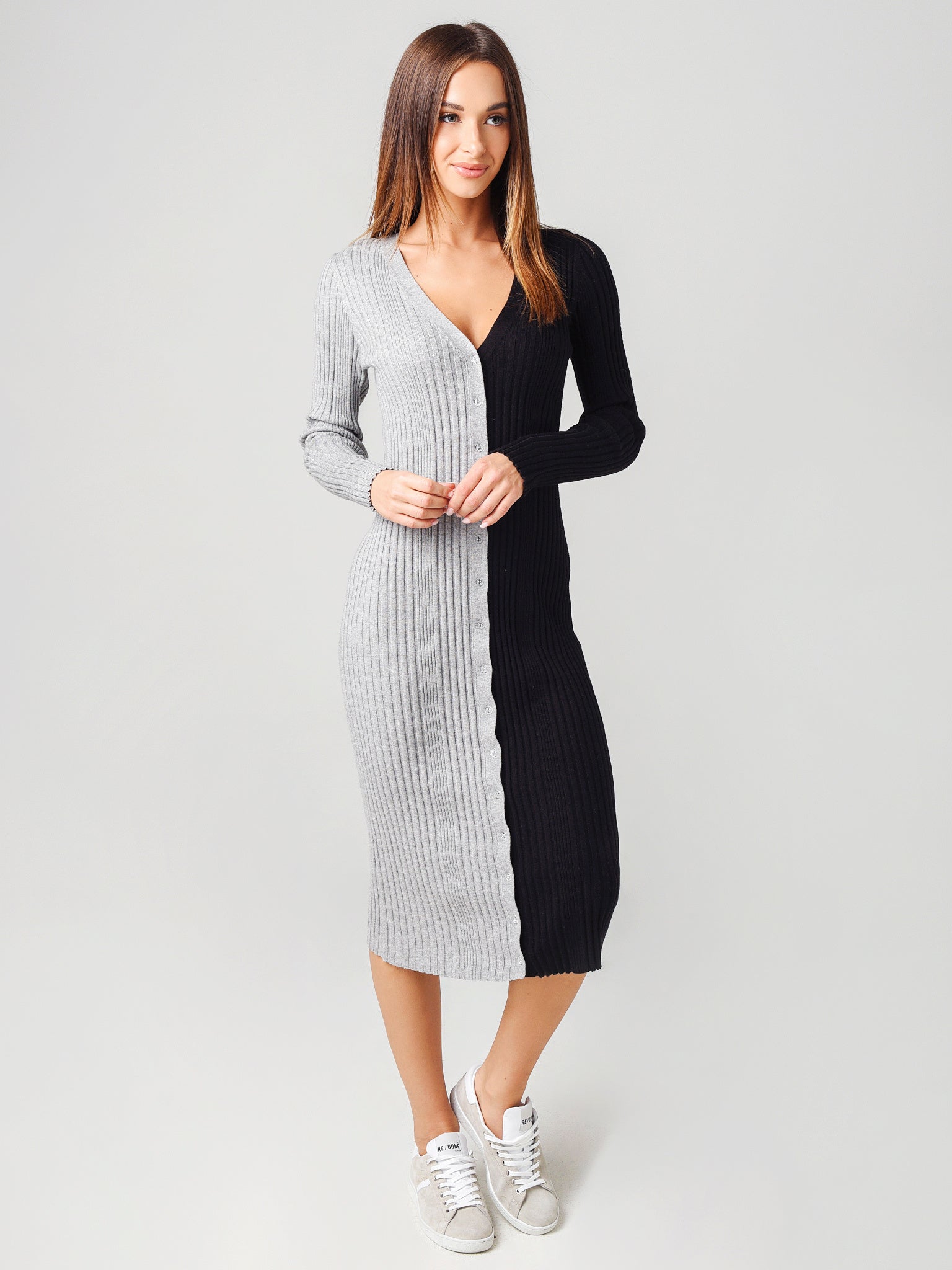 525 Women's Contrast Button Up Maxi Dress - Saint Bernard