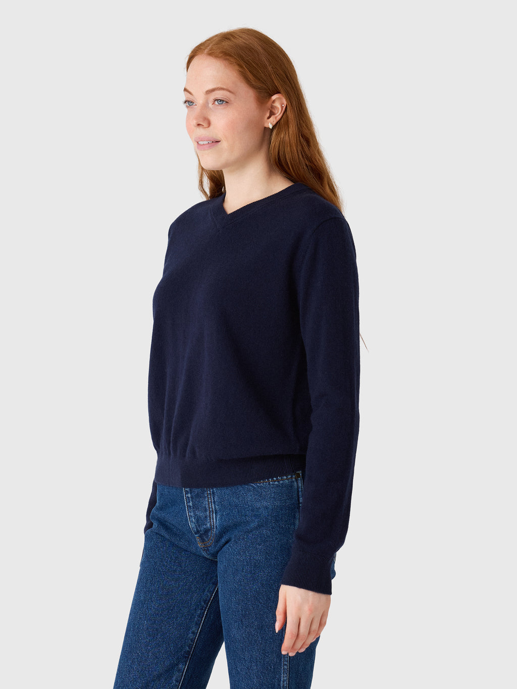 One Grey Day Women's Kadri Cashmere V-Neck Sweater - Saint Bernard