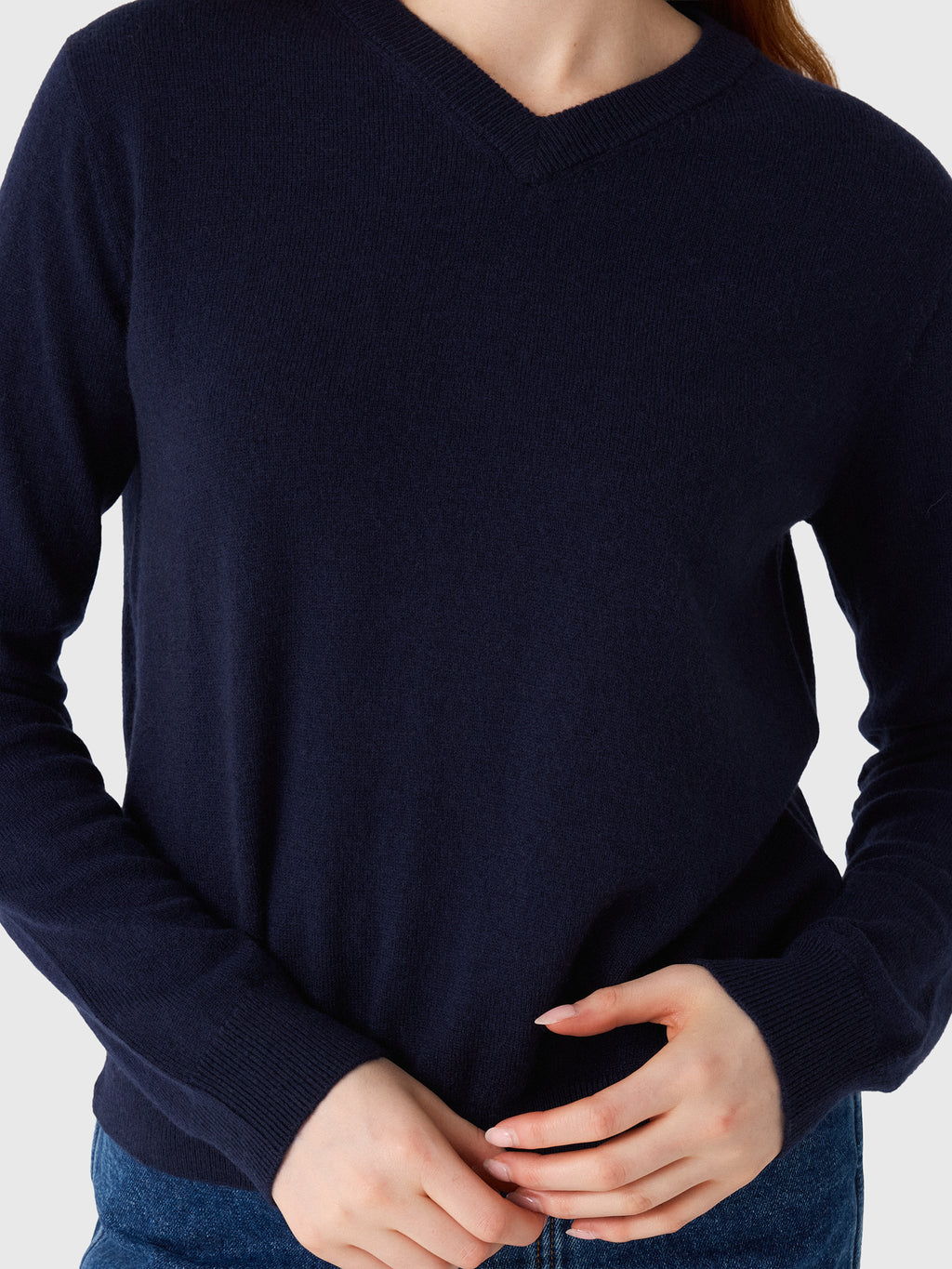One Grey Day Women's Kadri Cashmere V-Neck Sweater - Saint Bernard