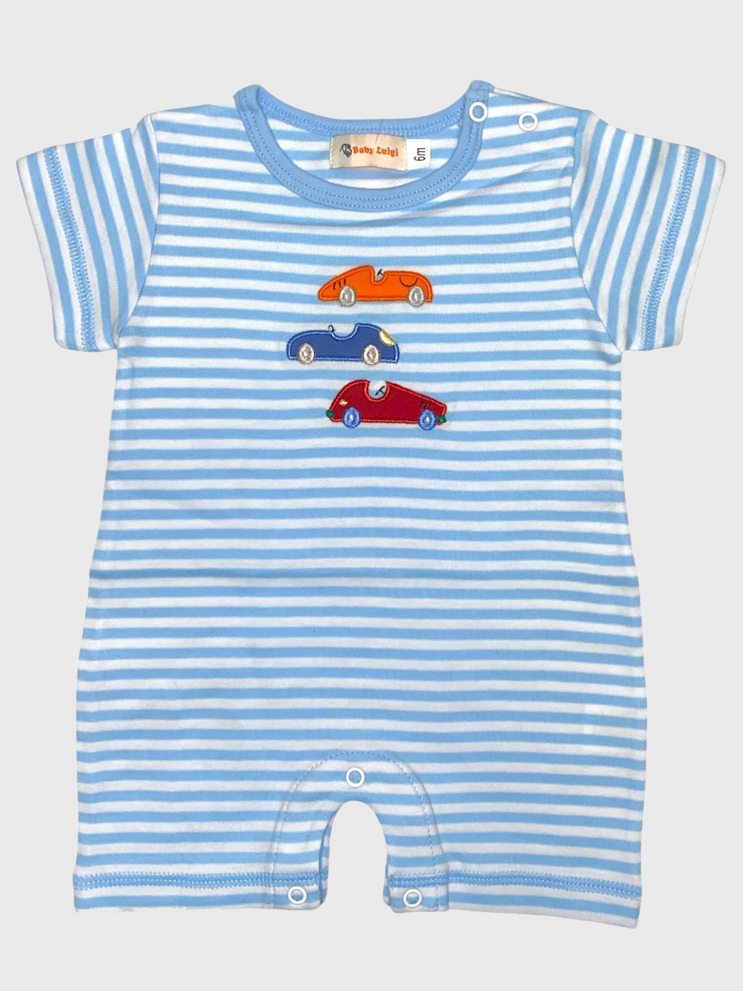 Luigi Boys' Three Stacked Cars Romper - Saint Bernard