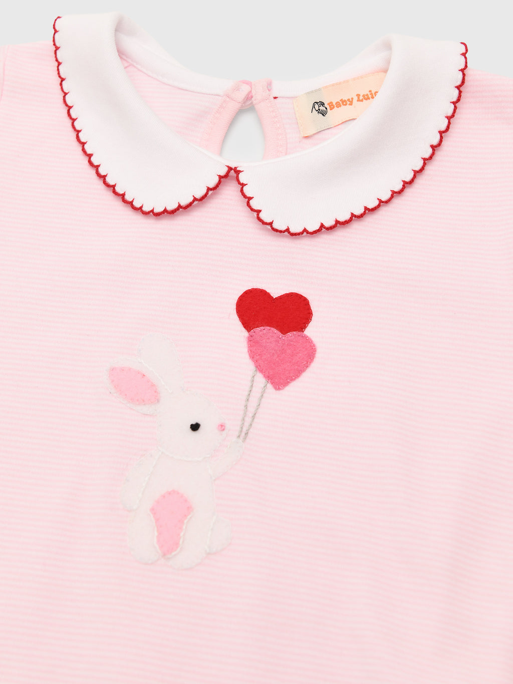Luigi Baby Girls' Bunny & Heart Balloons Romper - Saint Bernard