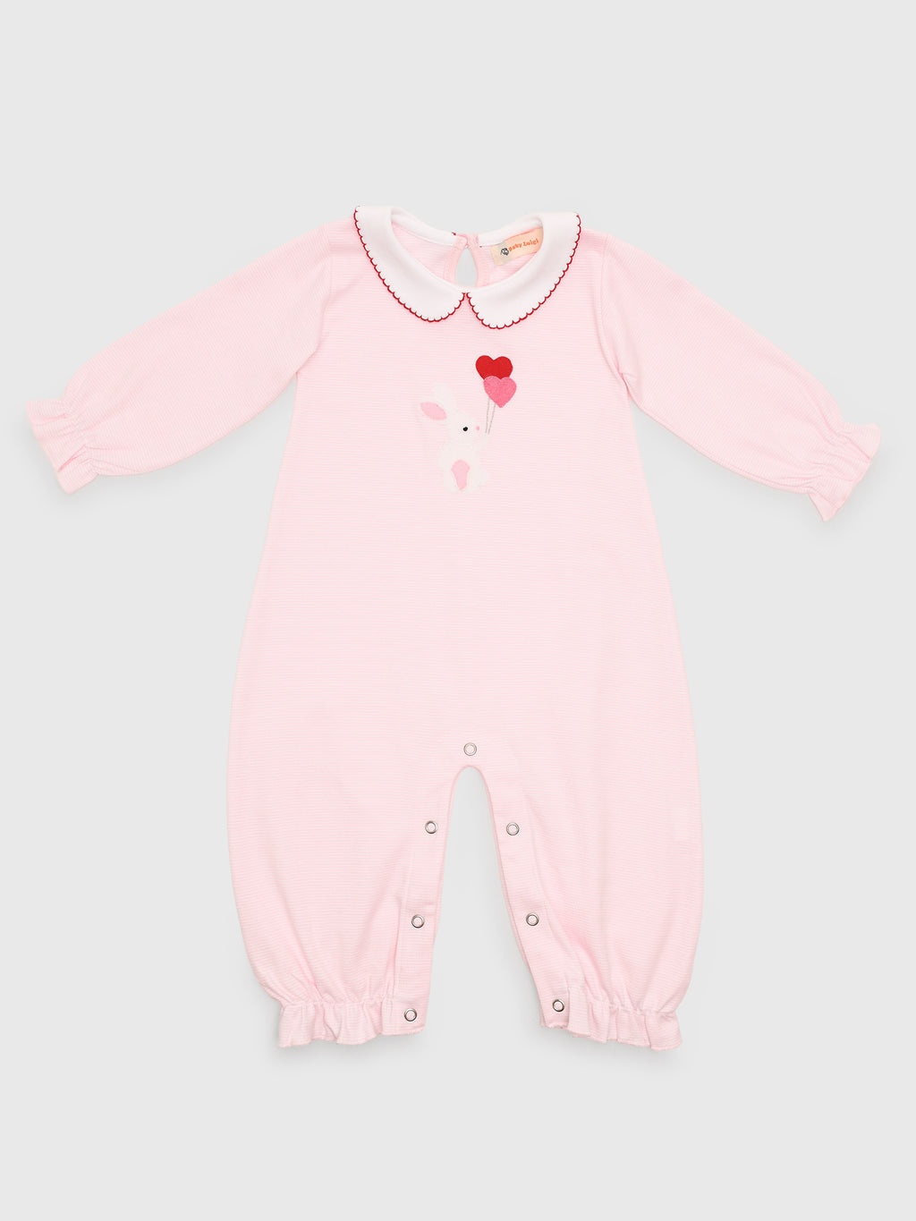 Luigi Baby Girls' Bunny & Heart Balloons Romper - Saint Bernard
