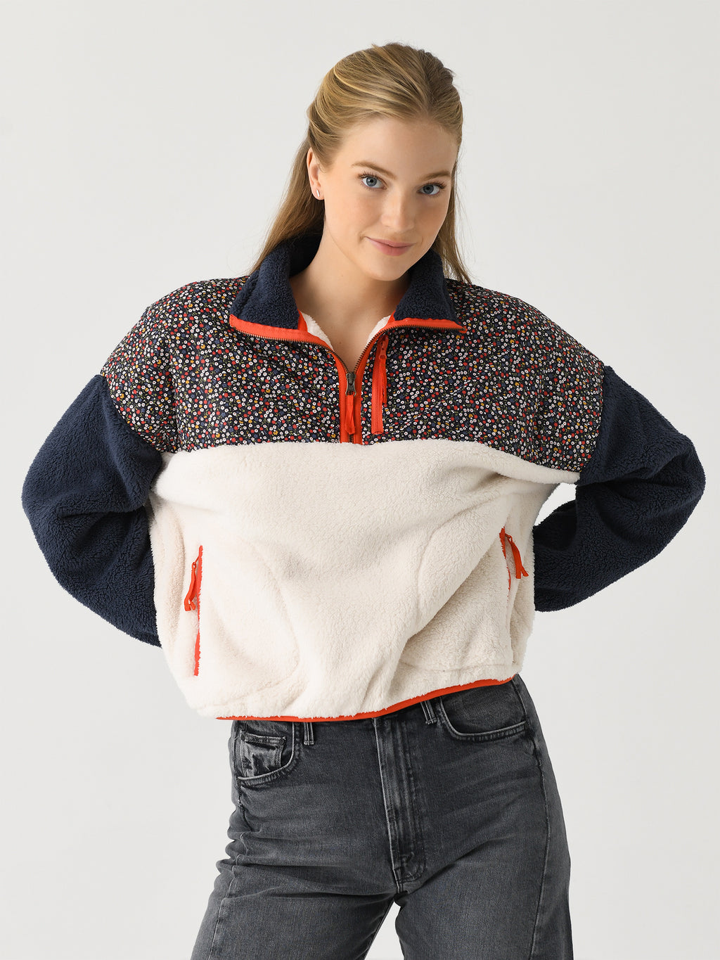 The Great Outdoors Women's The Plush Colorblock Terrain Half-Zip - Saint Bernard