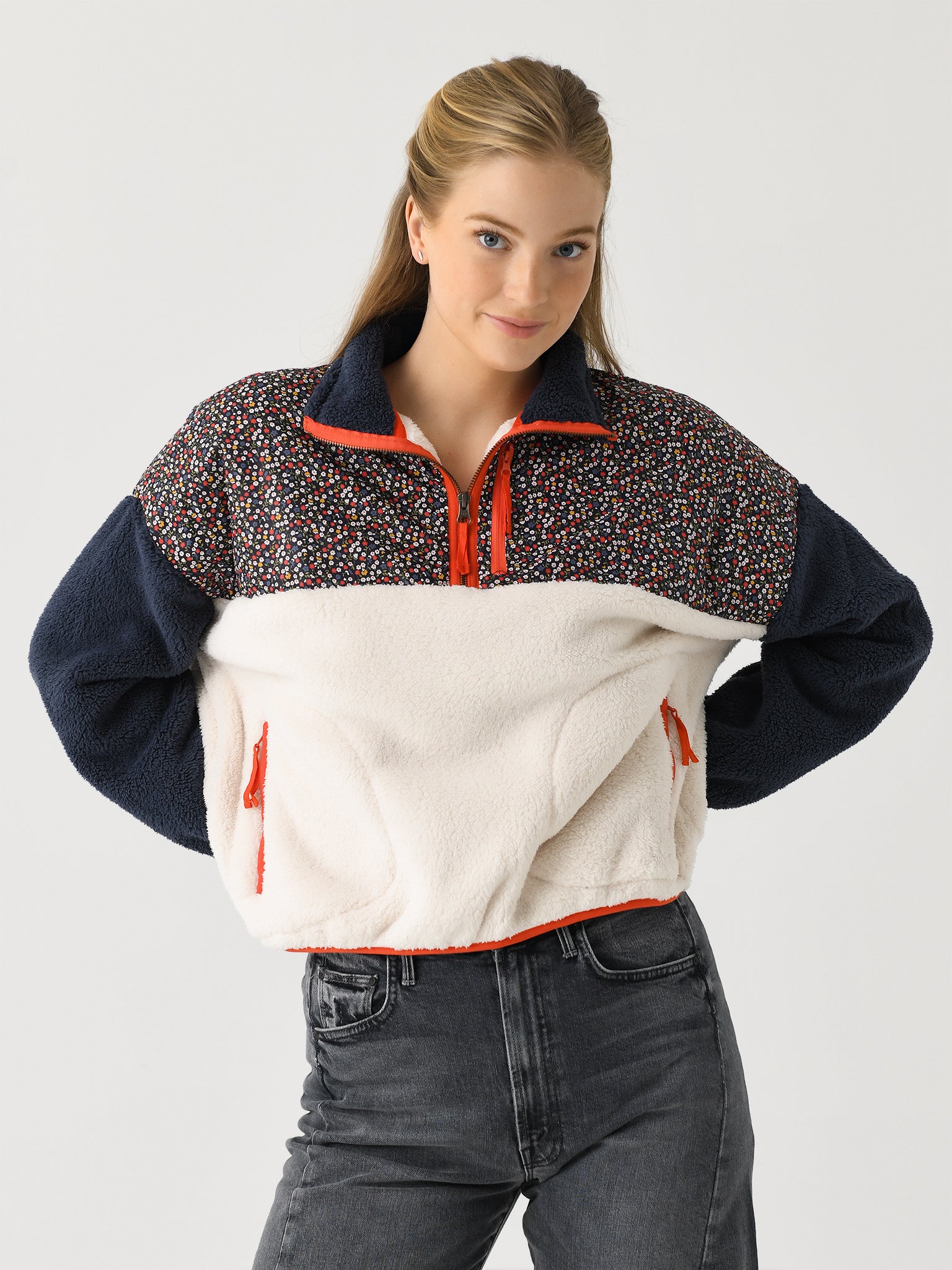 The Great Outdoors Women's The Plush Colorblock Terrain Half-Zip - Saint Bernard