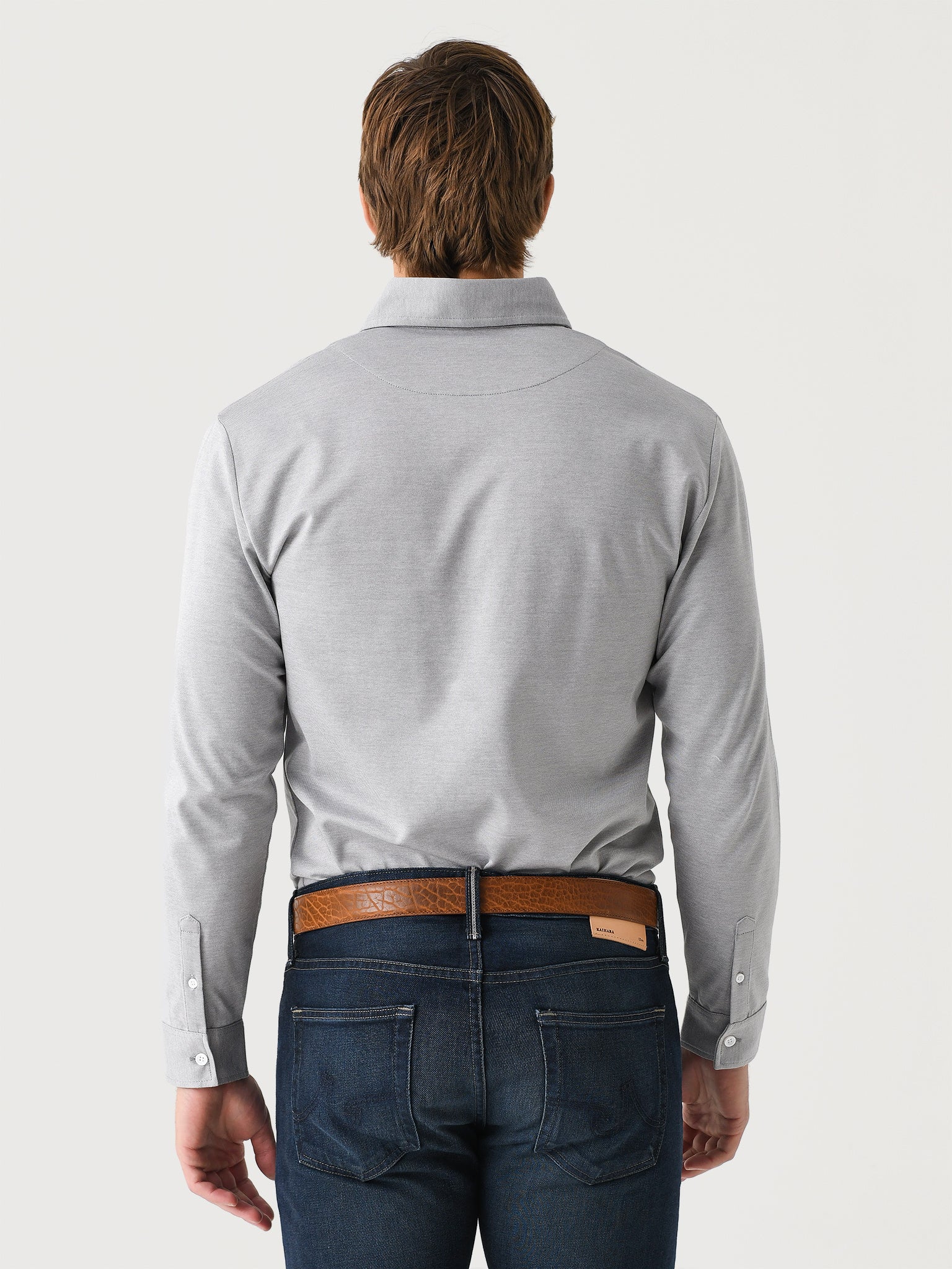 RYE51 Men's The Oliver Piqué Knit Long Sleeve Polo - Saint Bernard