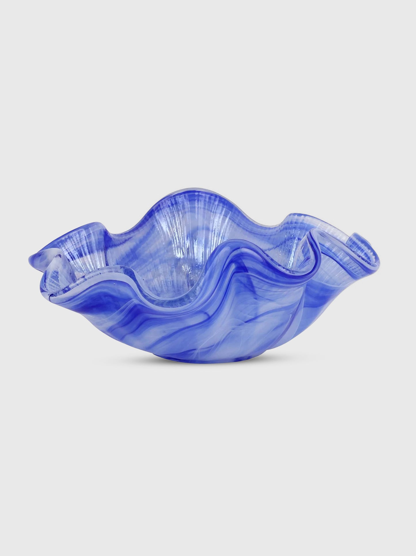 Vietri Onda Glass Ruffled Round Bowl - Saint Bernard