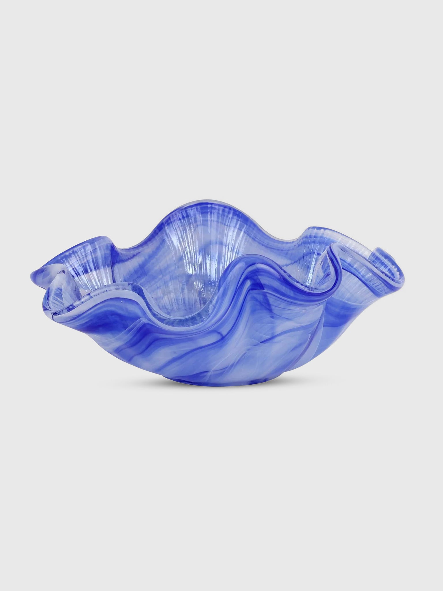 Vietri Onda Glass Ruffled Round Bowl - Saint Bernard