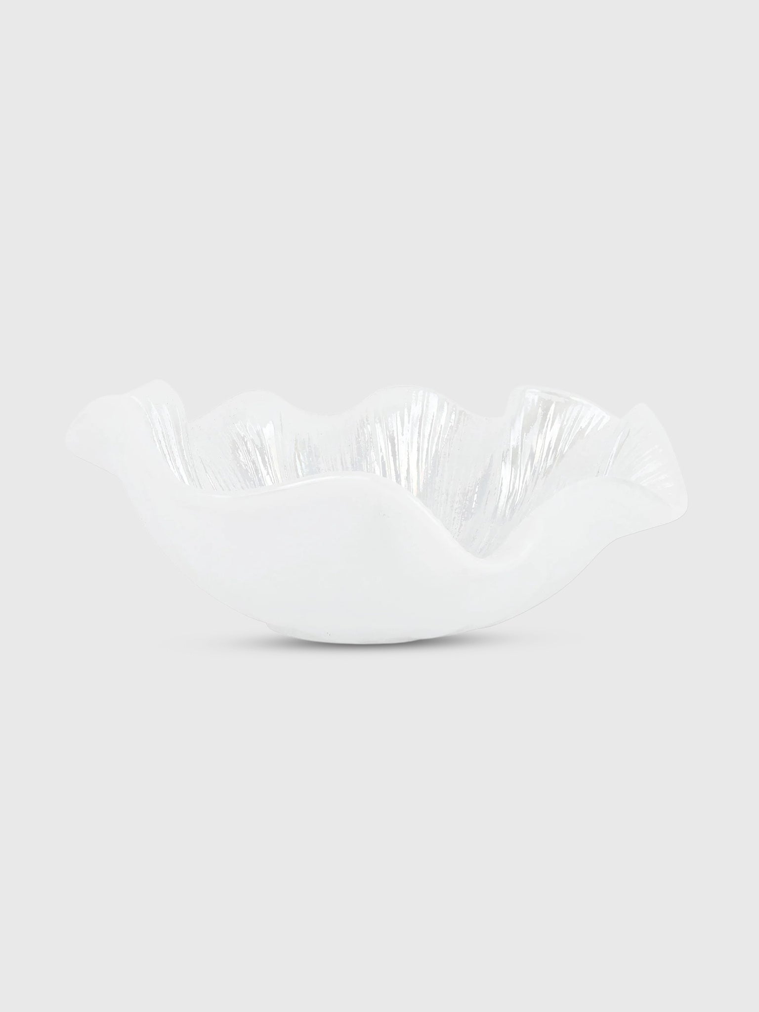 Vietri Onda Glass Ruffled Round Bowl - Saint Bernard