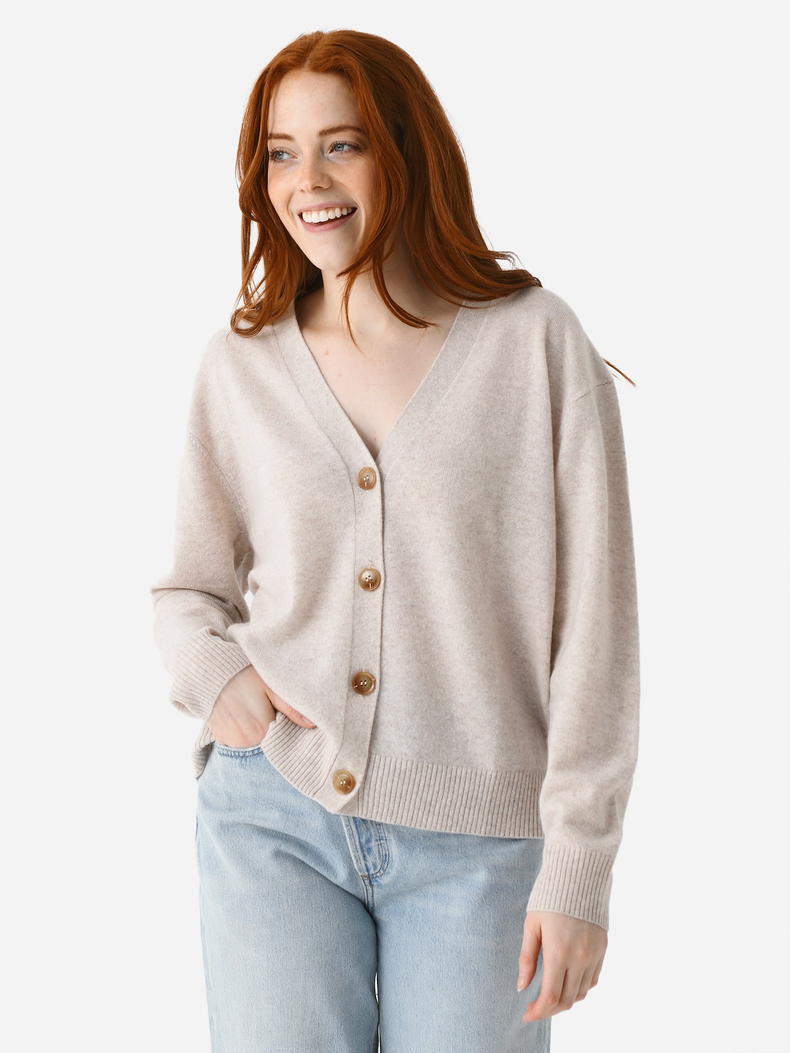 Jumper 1234 Women's Hello Heart Cardigan - Saint Bernard