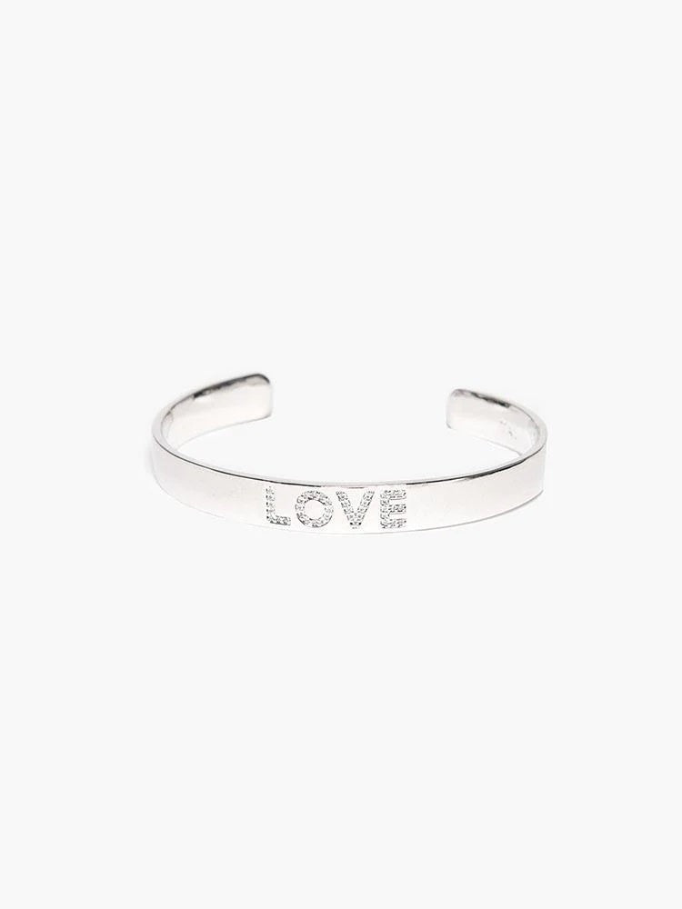 TAI Women's Cubic Zirconia Love Open Bracelet - Saint Bernard